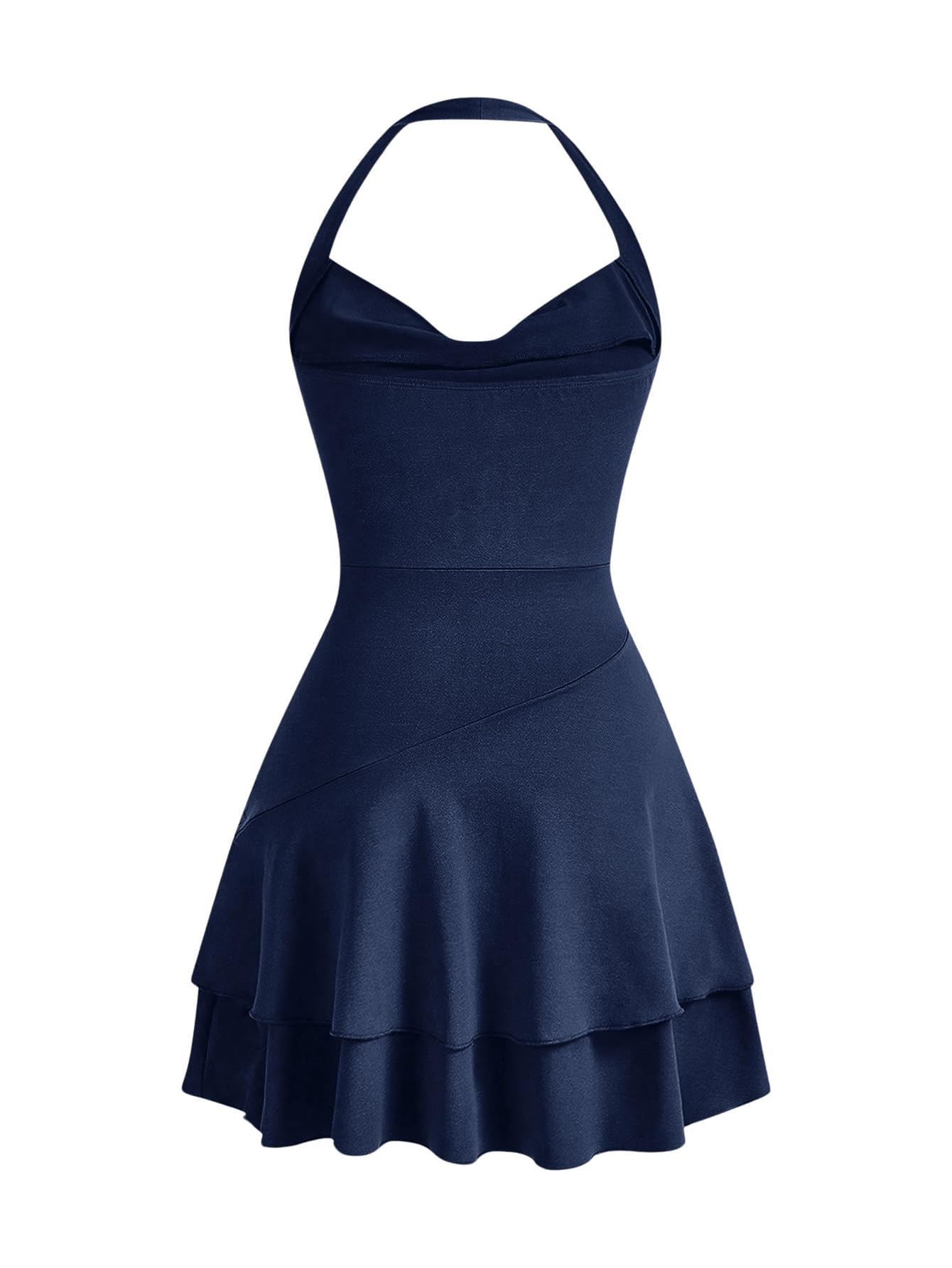SweatyRocks Damen A Linien Kleid Neckholder Kleid Rückenfrei Partykleid