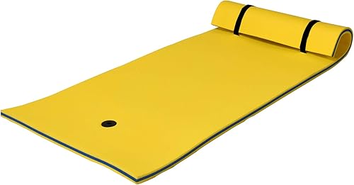 Miniatura 1 de GLACER Almohadilla de agua flotante de 87 x 36 pulgadas, 3 capas de espuma XPE flotante para recreaciones acuáticas, isla flotante para piscinas,