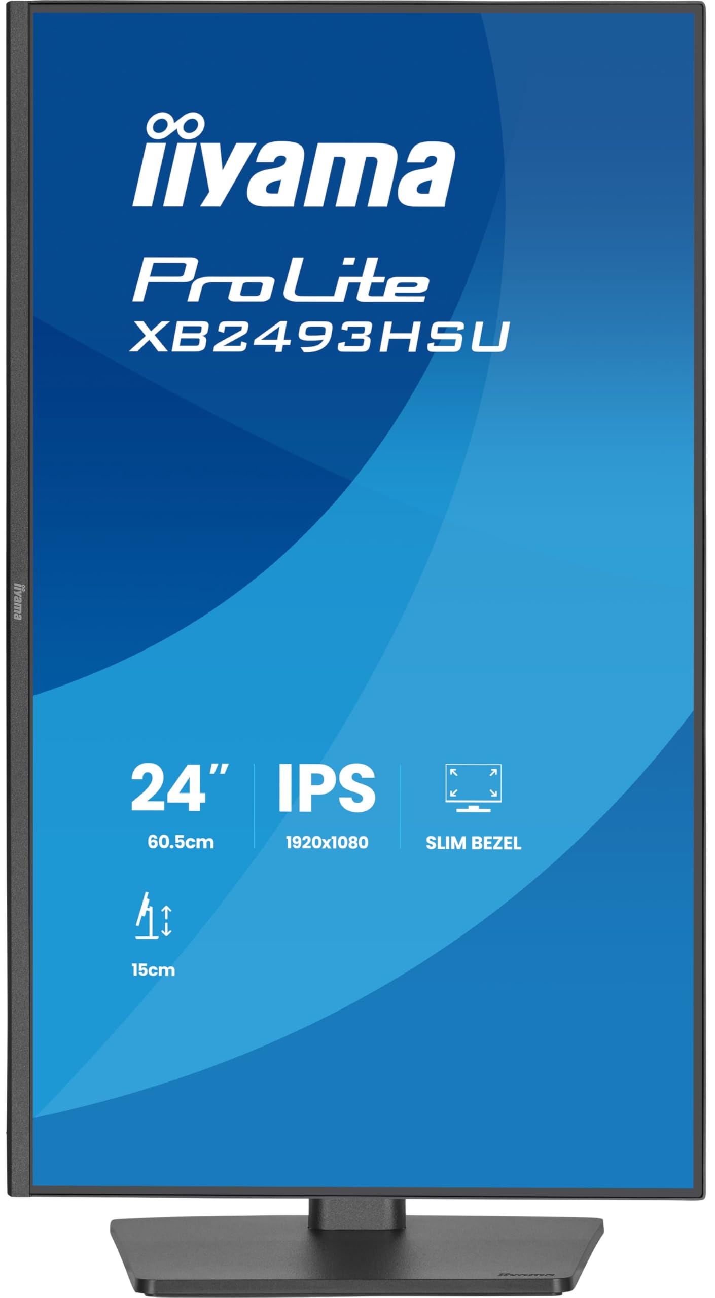 iiyama Prolite XB2493HSU-B1 60,5cm 23,8" IPS LED-Monitor Full-HD 120Hz HDMI DP USB2.0 Slim-Line Höhenverstellung Pivot Adaptive Sync Energieklasse C schwarz