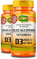 Kit 2 Vitamina D Colecalciferol 60 cápsulas Unilife