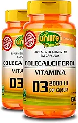 Kit 2 Vitamina D Colecalciferol 60 cápsulas Unilife