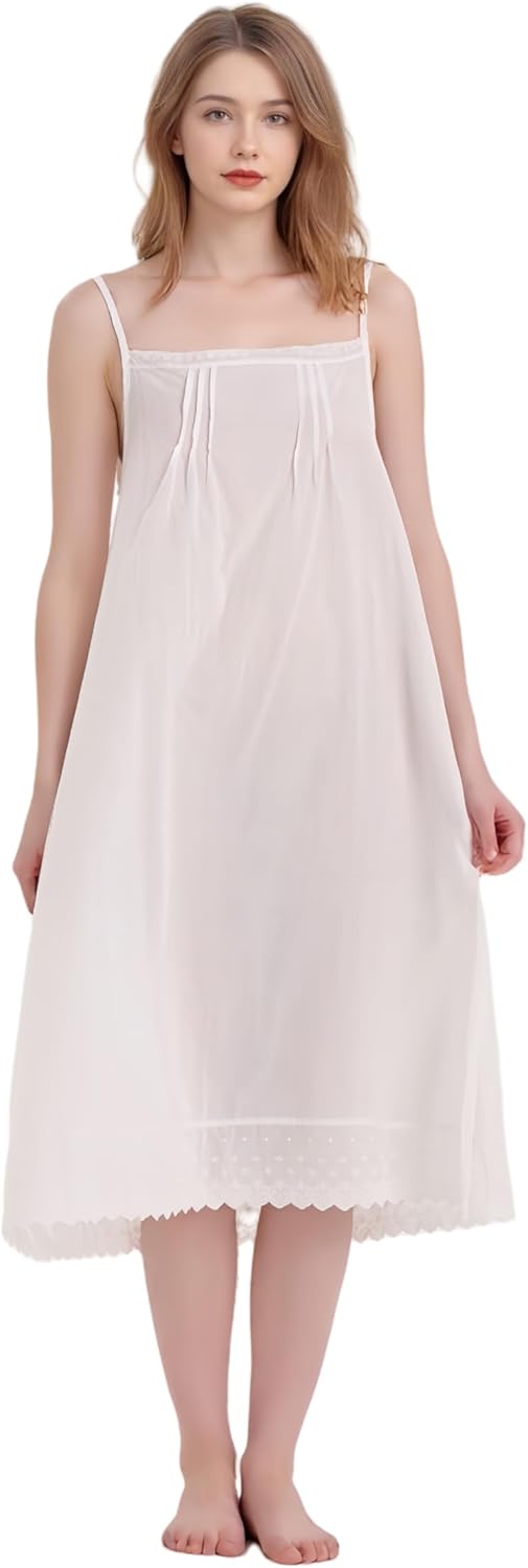 Non-Cling White Cotton Full Slip for Under Dresses nightgowns nightgown