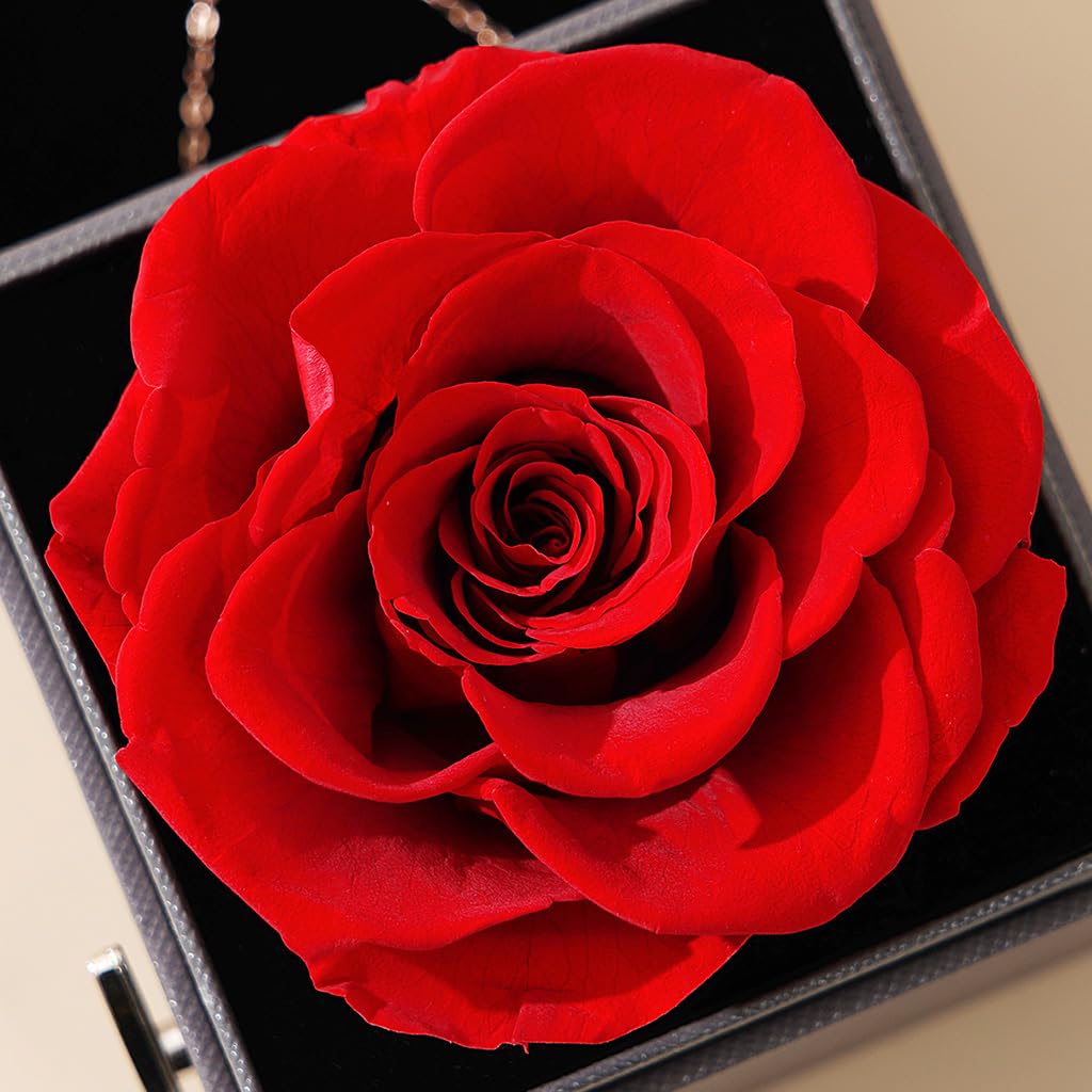 ADDWel Geburtstagsgeschenk für Mama Mutter - Ewige Rose Musikbox Spieluhr Geschenkset mit Mama Kette 925 Silber, Besonderes Geschenk zum Geburtstag oder Muttertag für Mutter von Sohn Tochter Ehemann