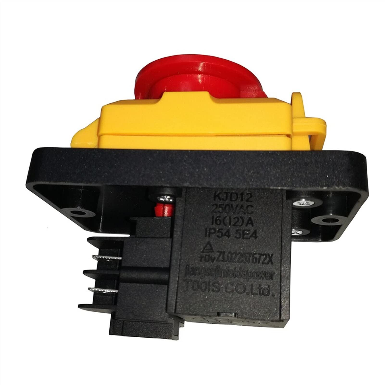 KJD12 250V 4-Pin Start Stop No Volt Release Interruptor de botón pulsador NVR Común for máquinas de carpintería y metalurgia