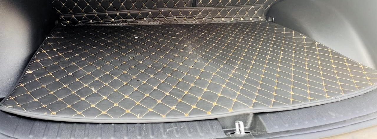 Premium 7D Boot/Trunk Mats Compatible for Wagon R(2012-18)||Luxury Leather Double Layered|| 1 pcs ||100% Waterproof and Washable (Black)