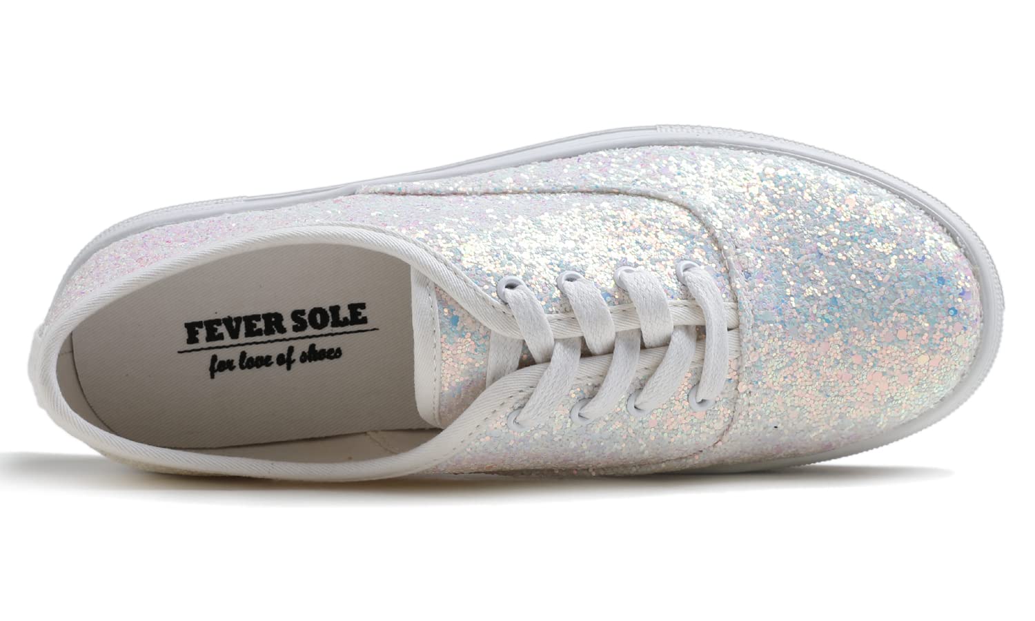 Feversole Glitter Sneaker, Sneaker Damen Schuhe Sportschuhe Tennis Fitness Leichte Atmungsaktiv Straßenlaufschuhe Schlüpfen Schuhe Freizeitschuhe für Damen