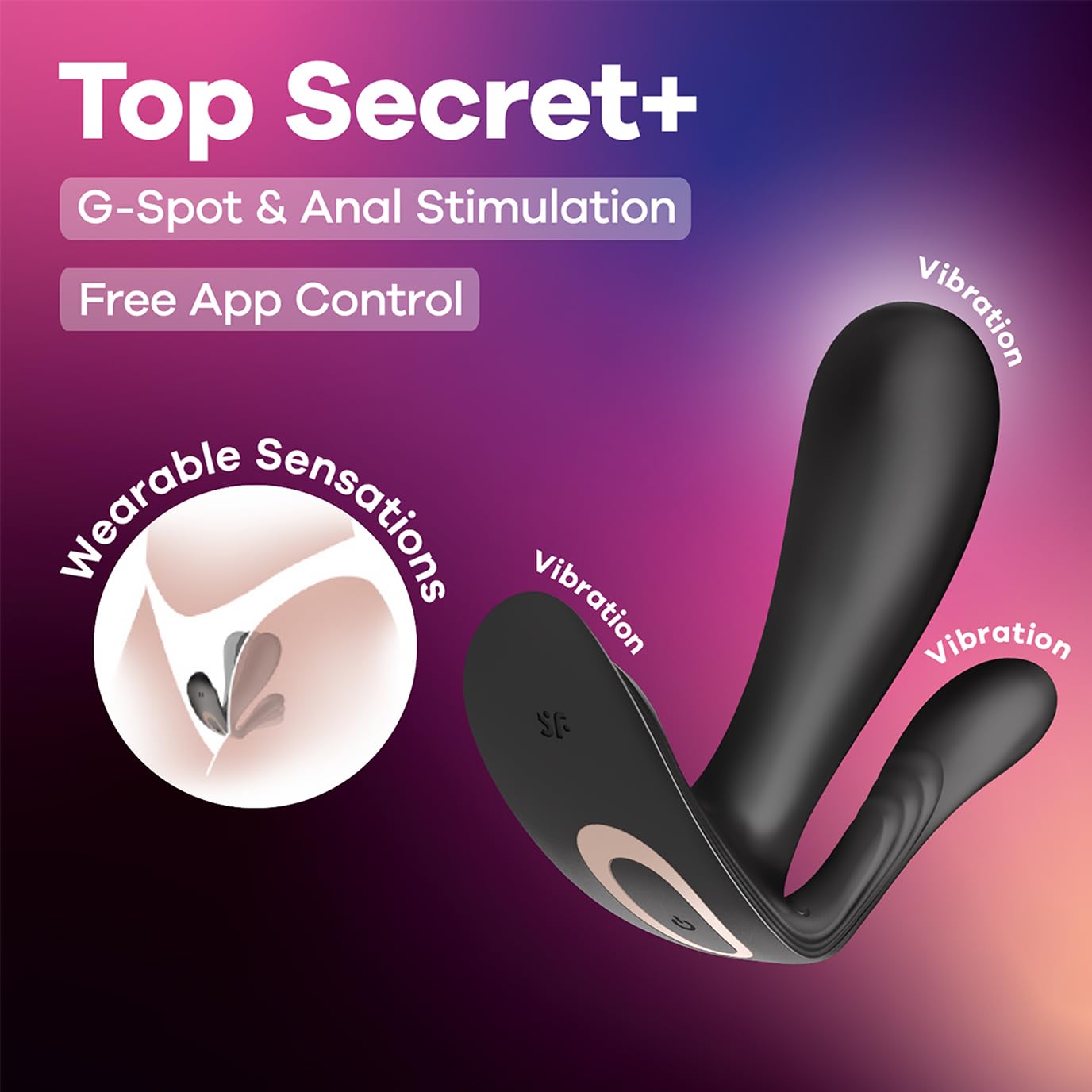 Satisfyer Top Secret+ Connect App Vibrator | Diskreter Paarvibrator | Farbe