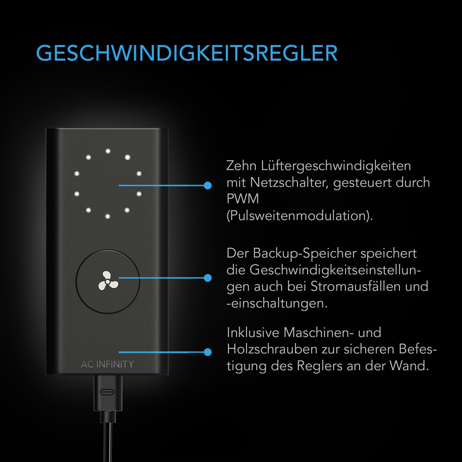 AC Infinity CLOUDLINE PRO S6 – Leises Inline-Lüftersystem 150 mm mit Drehzahlregler, EC-Motor, für Grow-Zelte und Hydroponik