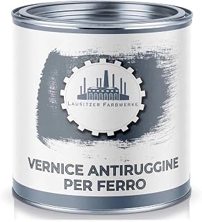 vernice antiruggine 3 in 1 tradizionale vernice per ferro 3-in-1 per metallo, acciaio, ferro, zinco e alluminio (1 L, Grigio antracite (RAL 7016) Lausitzer Farbwerke