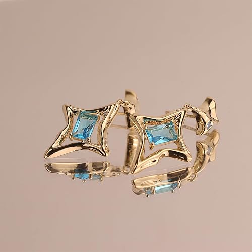 Vista 5 de Sonateomber Aretes colgantes con forma de estrella para mujer, de moda, únicos, brillantes, diamantes de imitación, regalo de joyería de moda