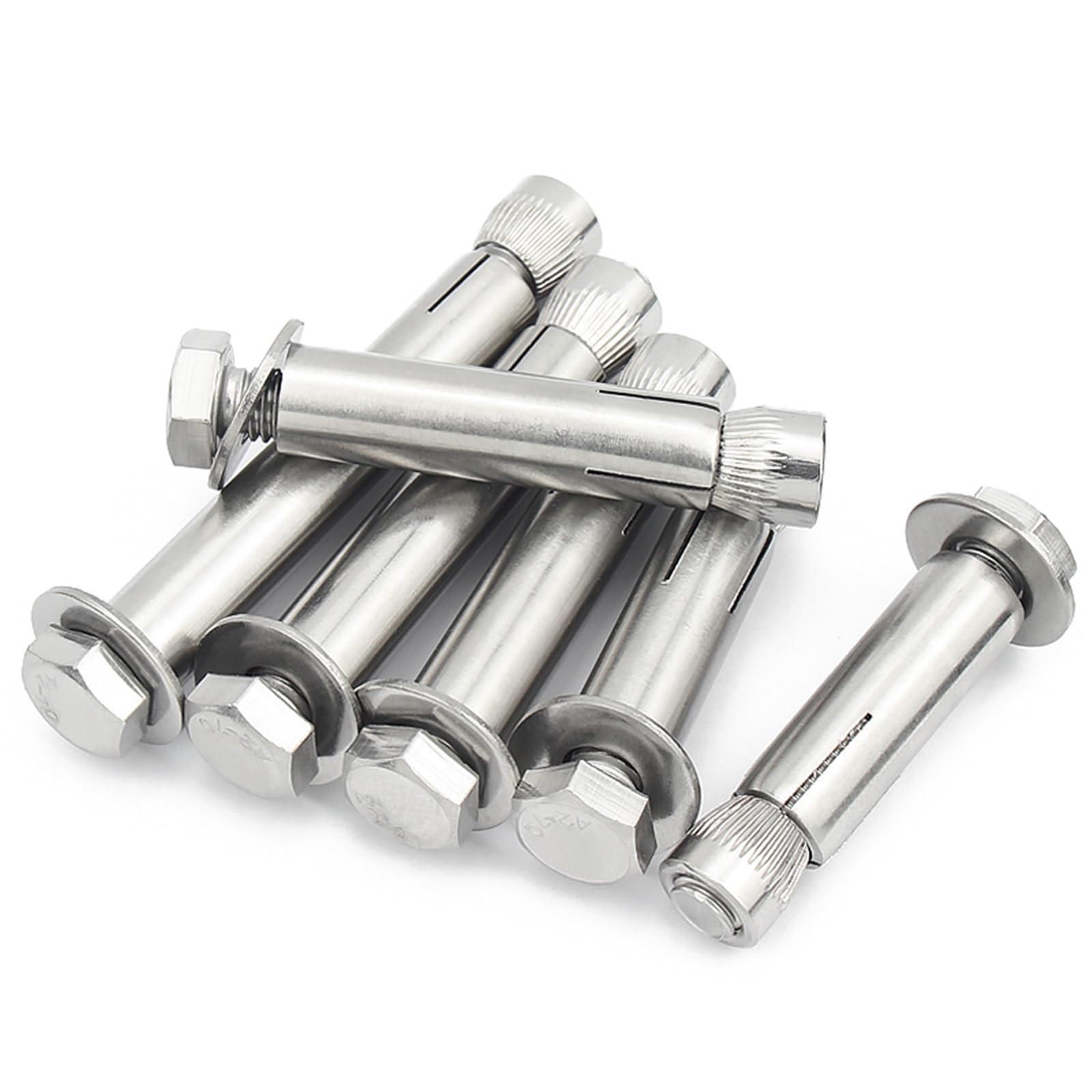 Perno de expansión M6 M8 M10 M12 304 de acero inoxidable externo hexagonal de expansión para hormigón (M10 x 90-10 piezas)
