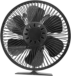 Homoyoyo 1Pc 6 fireplace fan household fans house fan camping accessories heat powered stove fan 6 blades stove fan wood stove blower Stove Heat Powered Fan 6 Blades Fan Stove Burner Fan
