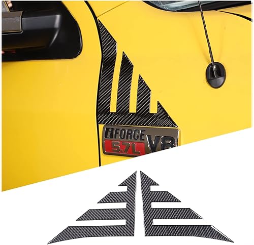2 piezas de calcomanías para panel de hojas laterales de automóvil para Toyota Tundra 2007-2013, accesorios de fibra de carbono real, calcomanía