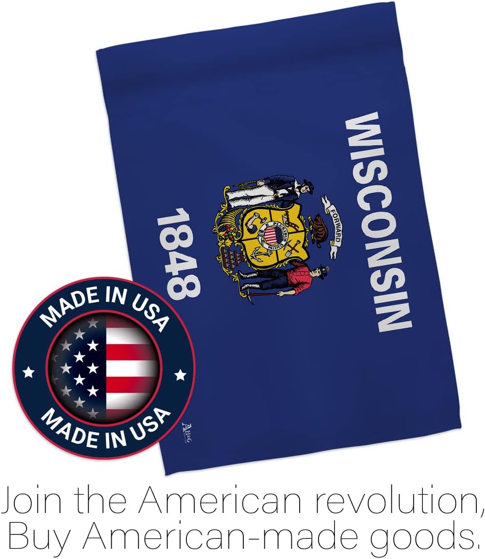 Wisconsin House Flag - Regional States USA American Territories Republic Country Particular Area - Decoration Banner Small Garden Yard Gift Double-Sided Made in 28 X 40