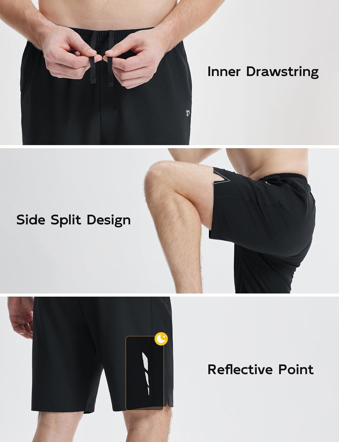 baleaf Men's Athletic Running Shorts 9" Quick Dry Workout Gym Shorts Lightweight Mesh 2 in 1 Shorts with Zipper Pockets - Image 5