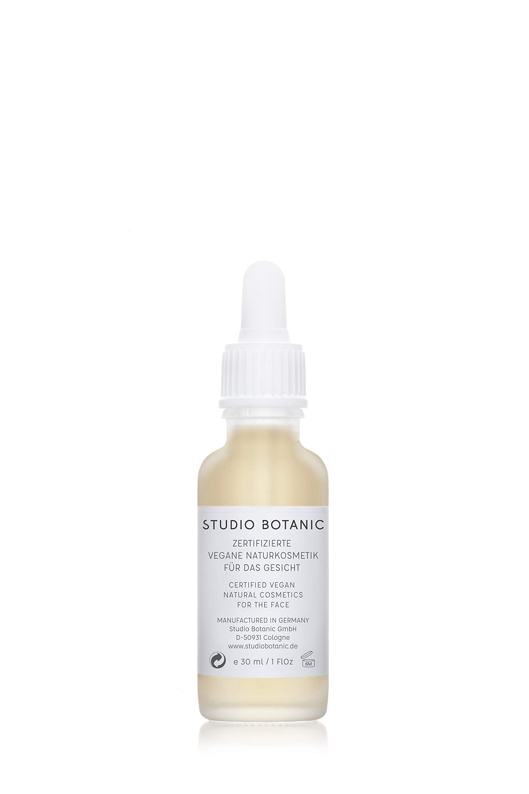 Studio Botanic, siero per la cura del viso rigenerante con estratto di amamelide, flacone da 30 ml, 100% naturale, cosmetico naturale vegano certificato