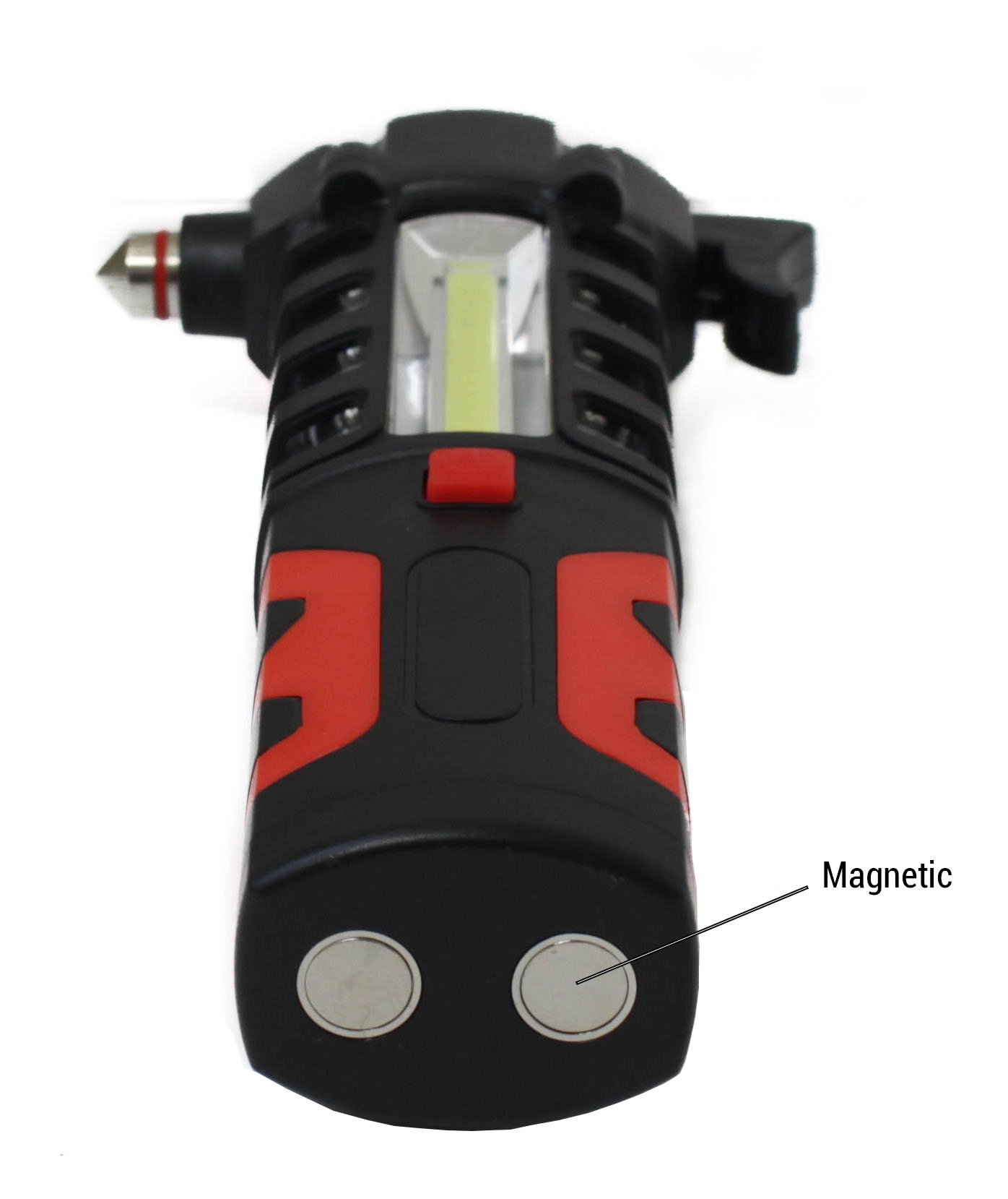 ROAD GENIE Auto Emergency Work Light | Multi-Functional Safety Tool | 1W Torch + 3W COB Spotlight | Emergency Hammer + Seat Belt Cutter | Strong Magnetic Base | 3 Modes of Operation