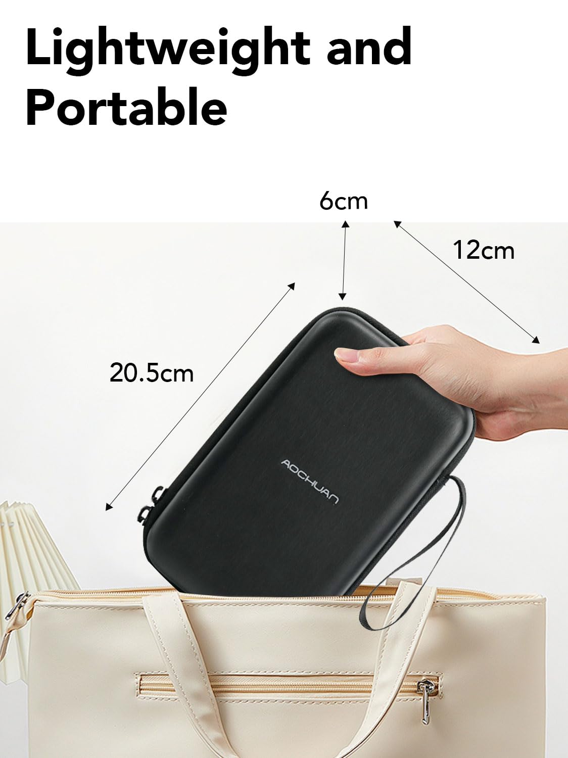 AOCHUAN Estuche rígido portátil B30 para cámara, Lente y estabilizador de 3 Ejes, Bolsa de Almacenamiento Protectora de EVA con Correa de Mano, Inserto de Espuma y Bolsillo de Malla con Cremallera