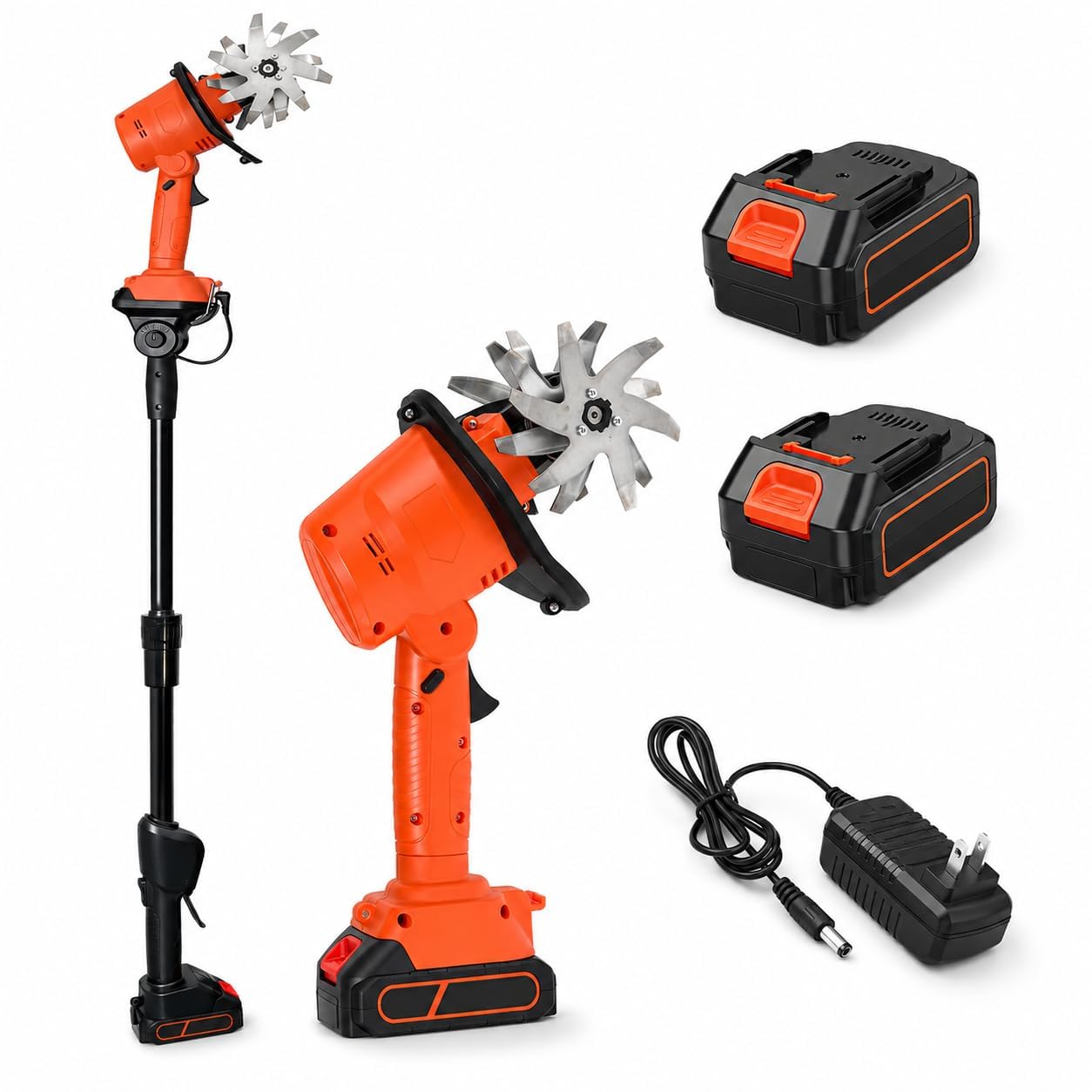 Rotavator de jardin sans fil 21 V 235 tr/min 2 piles