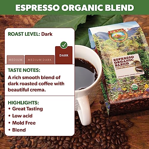 Java Planet Organic, Espresso Blend, Smooth Full Flavored Organic Coffee Beans, Low Acid, Whole Bean Coffee, 5Lb Bag #TOP2