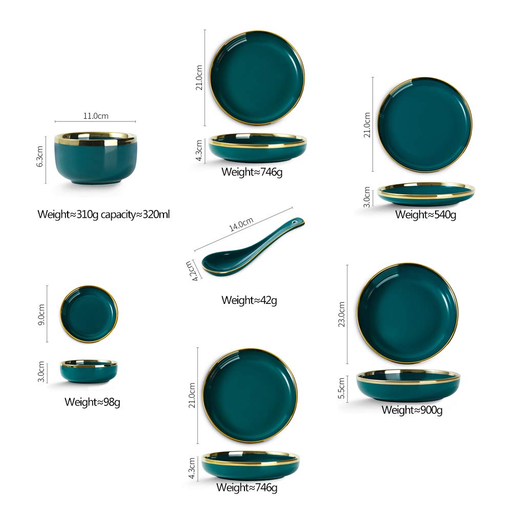 Zastawa stołowa Nordic ceramiczna zastawa stołowa zestaw ciemnozielony emaliowana miska Phnom Penh kombinacja zastawa stołowa odpowiednia dla rodziny hotel restauracja zestaw sztućców porcelanowy