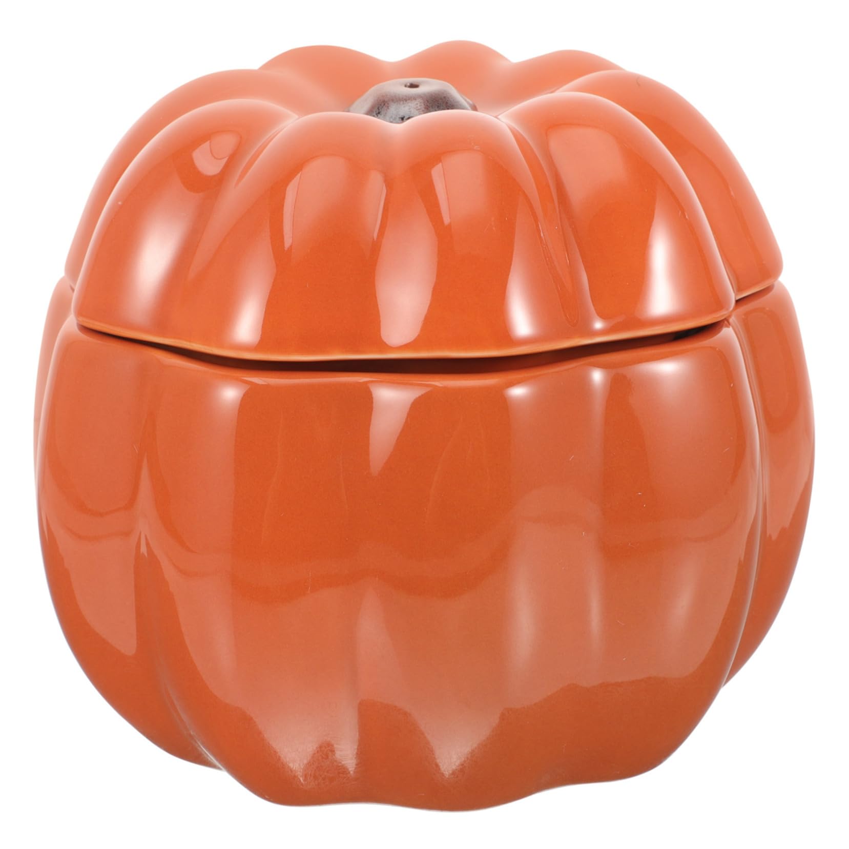 Mikikit Pumpkin Shape Elevated Ceramic Pet Bowl for Cats and Dogs Comfortable Feeding Dish for Food and Water for Puppies Rabbits and Animals