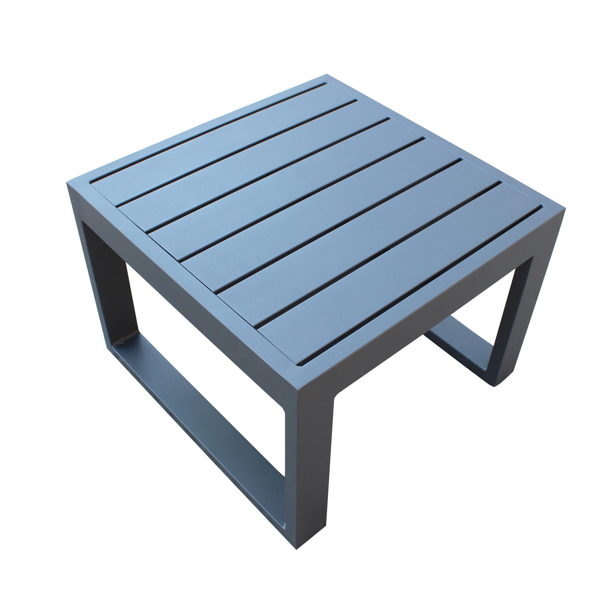 milani home - tavolino da giardino, alluminio, quadrato, antracite, piano 43.5 x 43.5 cm