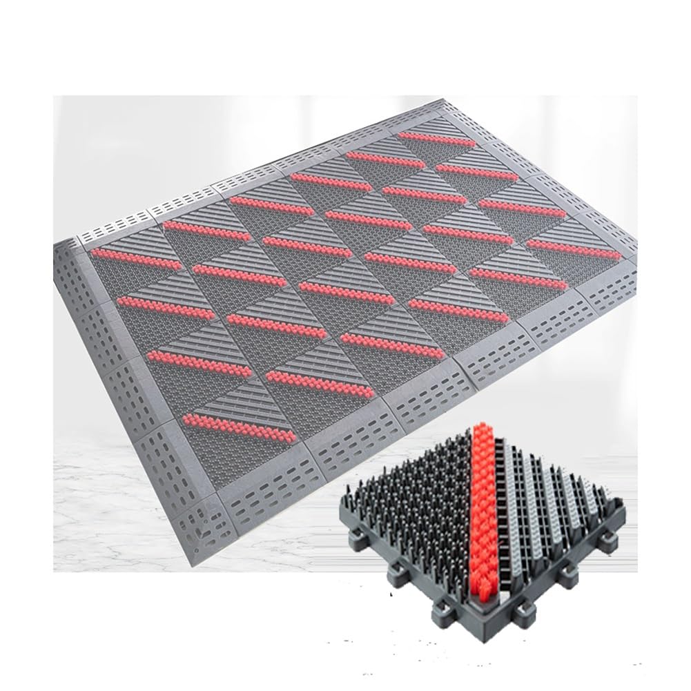 Felpudos para Puerta Entrada, Encastrables Antideslizantes Alfombras para Exterior, Atrapan La Nieve Y La Suciedad Hidrofóbicas Alfombra Bienvenida(Rosso,120x180cm)