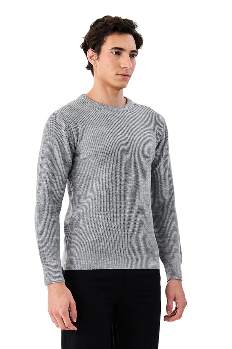 snitch Men's Sweater | Ribbed Textured Pullover with Crew Neck & Full Sleeves | Durable Acrylic Knit for Casual Wear & Winter Layering in A Stylish Regular Fit-picture-24
