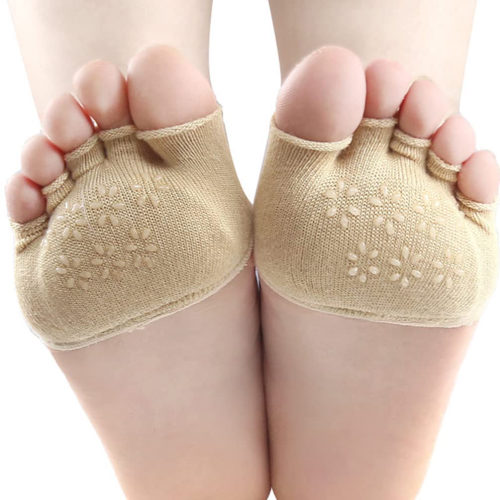 Holibanna Separate Toes Yoga Socks Toeless Open Toe Socks for Women Ballet Workout