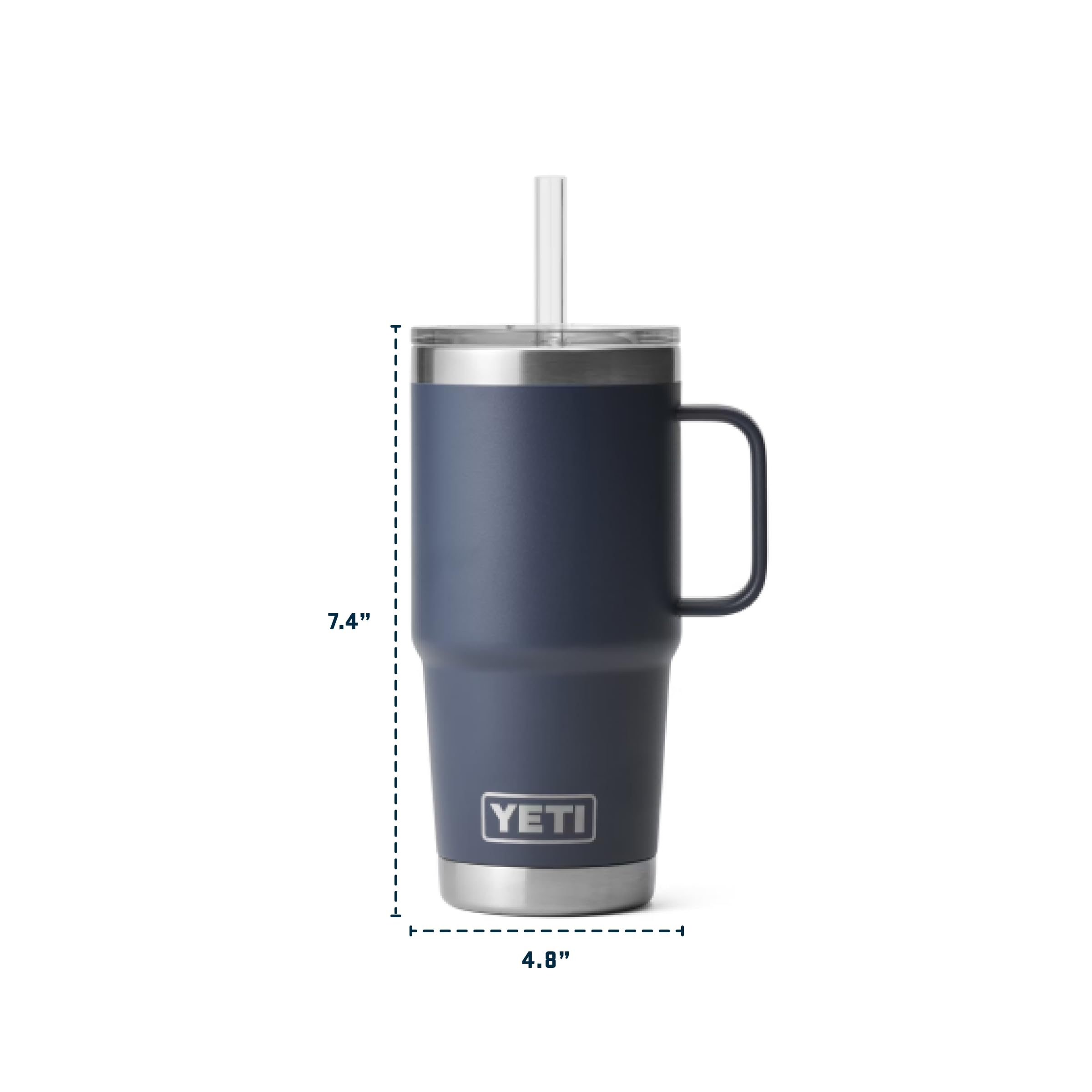 YETI Rambler Trinkbecher Mit Trinkhalmdeckel, Rescue Red, 25 oz (739 ml)