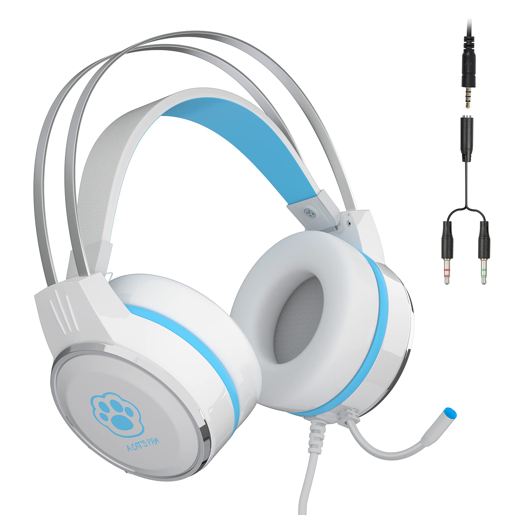 MageGee E7 Stereo Gaming Headset, Over-Ear Heavy Bass Noise Cancelling Wired Headphones with Retractable Mic for PS4, Xbox One, PC, 3.5 mm Audio Jack, Adjustable Headband (B0C6D3MFRH) Amazon Price History, Amazon Price Tracker