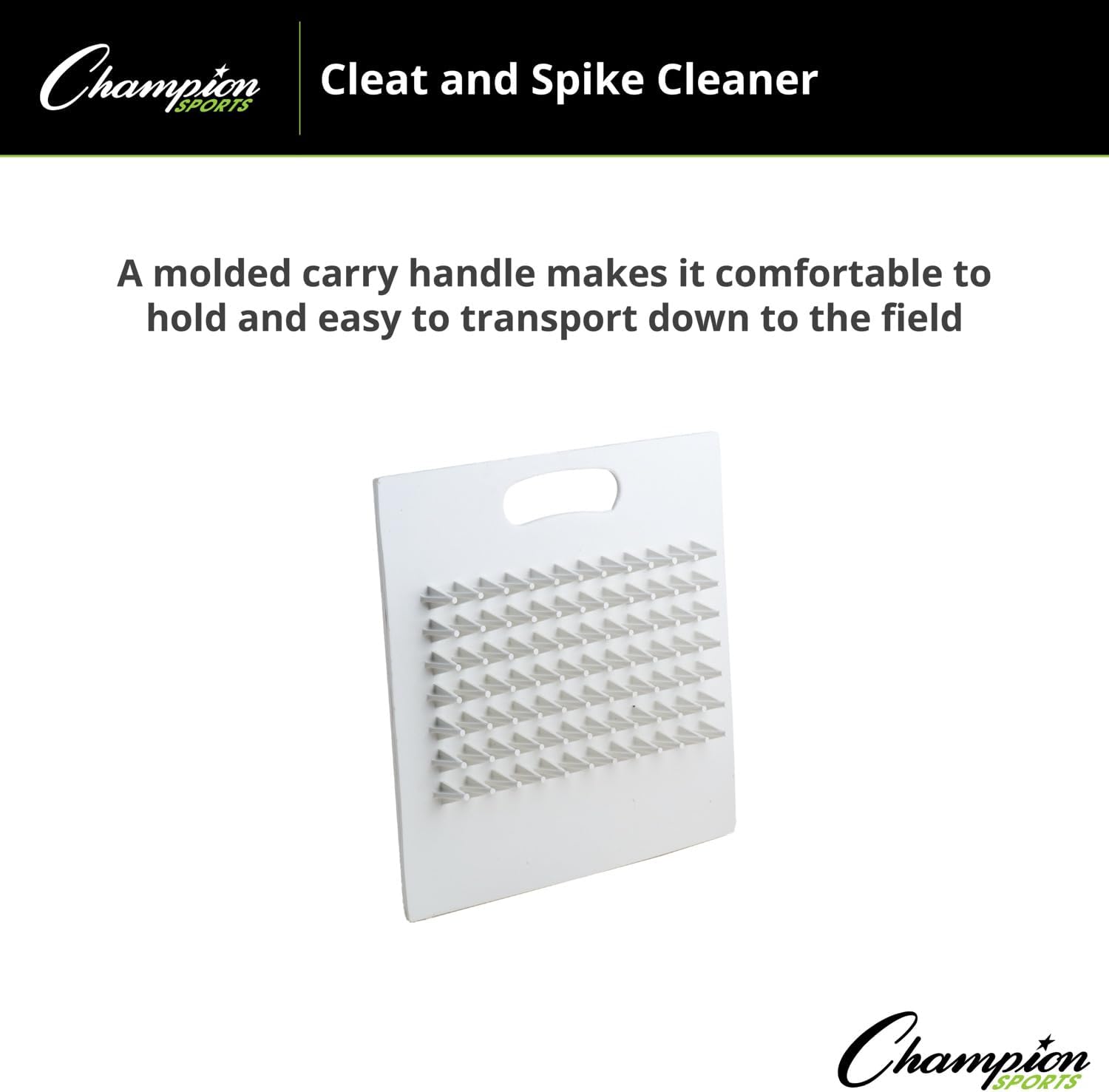 Champion Sports Tough Rubber Cleat and Spike Cleaner with Carry Handle