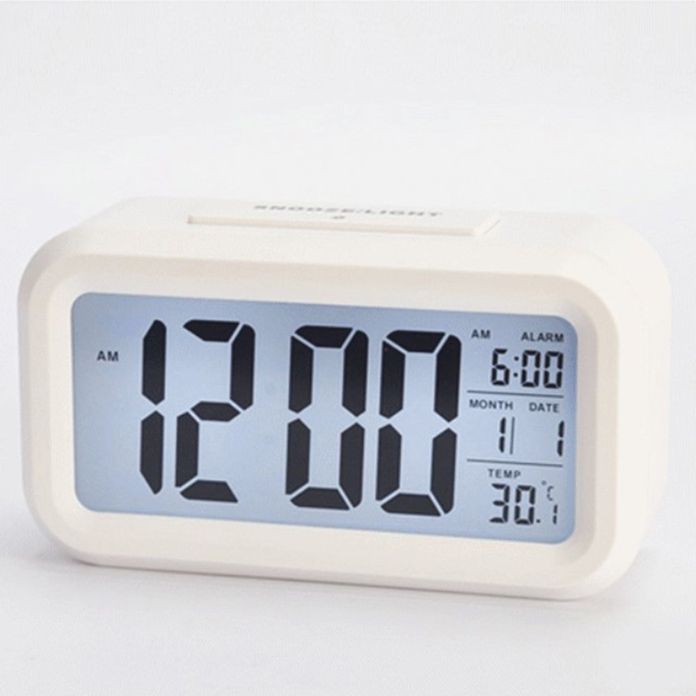 LED Alarme Horloge Numérique électronique Intelligent Clocks Température Et Calendrier Snooze Fonction Réveil Accueil Table Rétro-éclairage Affichage,D