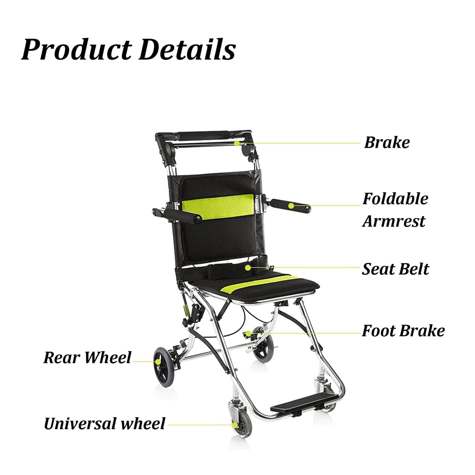Silla de Ruedas,Silla de Ruedas para Transporte Silla de Ruedas Ultraligera Plegable Silla de Ruedas de Aluminio para Transporte con Bolsa de Transporte Y Cinturón de Seguridad Silla de Ru