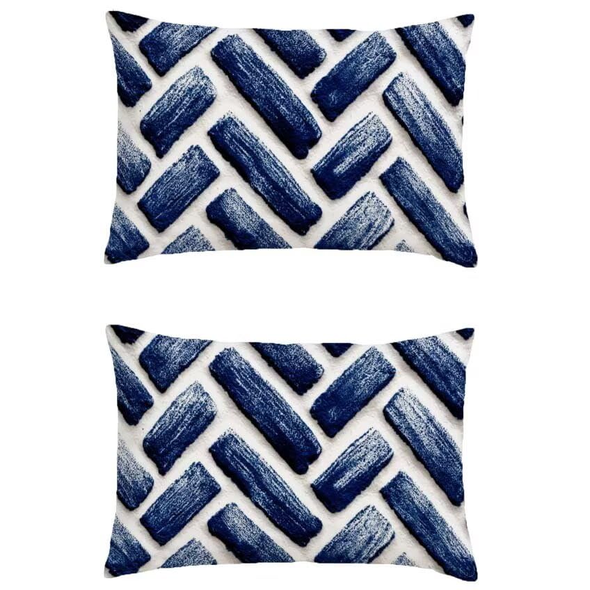 Housse de coussin 60x90cm coussin extérieur imperméable bleu marine pour canapé salon