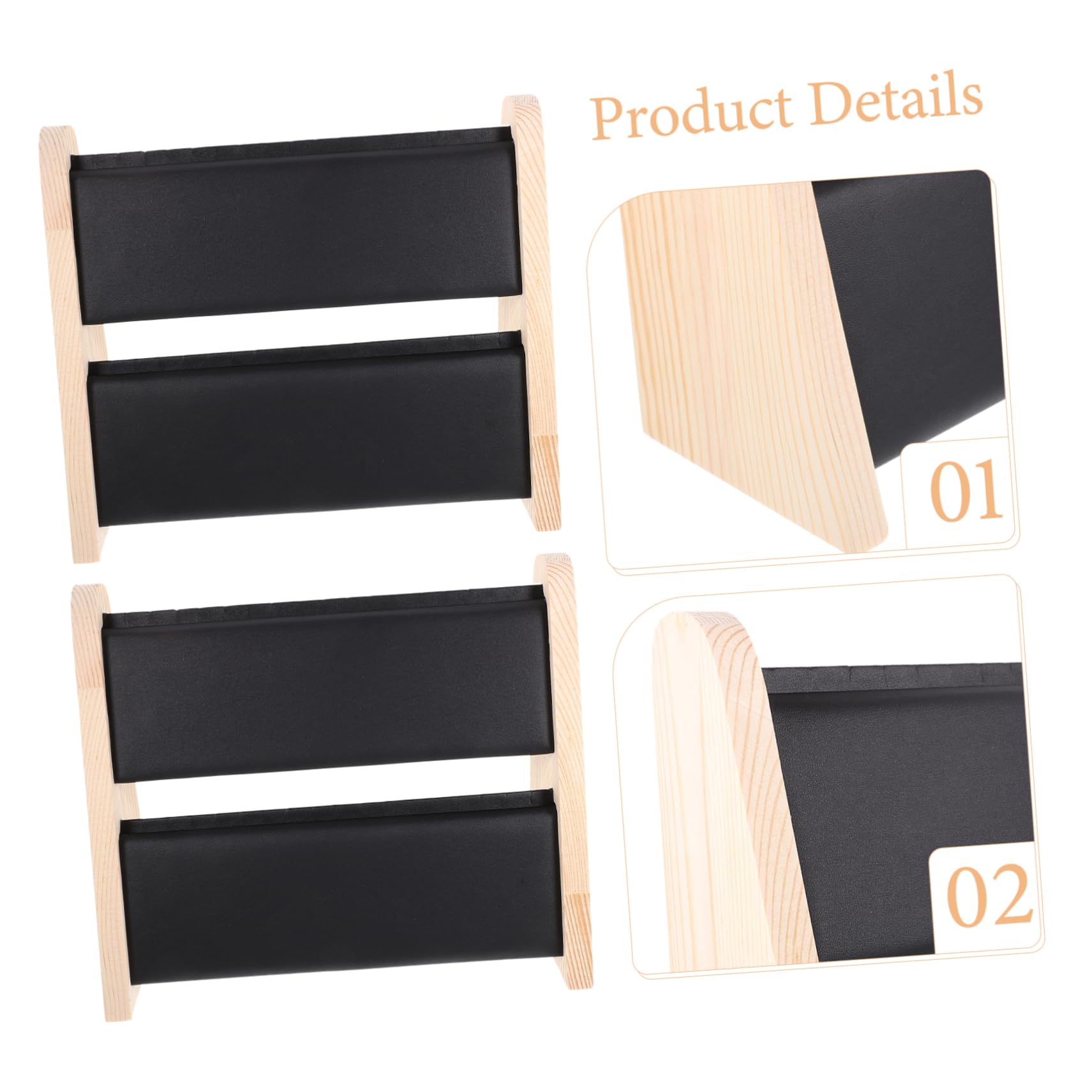 Présentoir à Bijoux en Bois Massif Noir, Organiseur Élégant à Double Couche pour Porte-colliers, pour Boutiques et Salons Professionnels