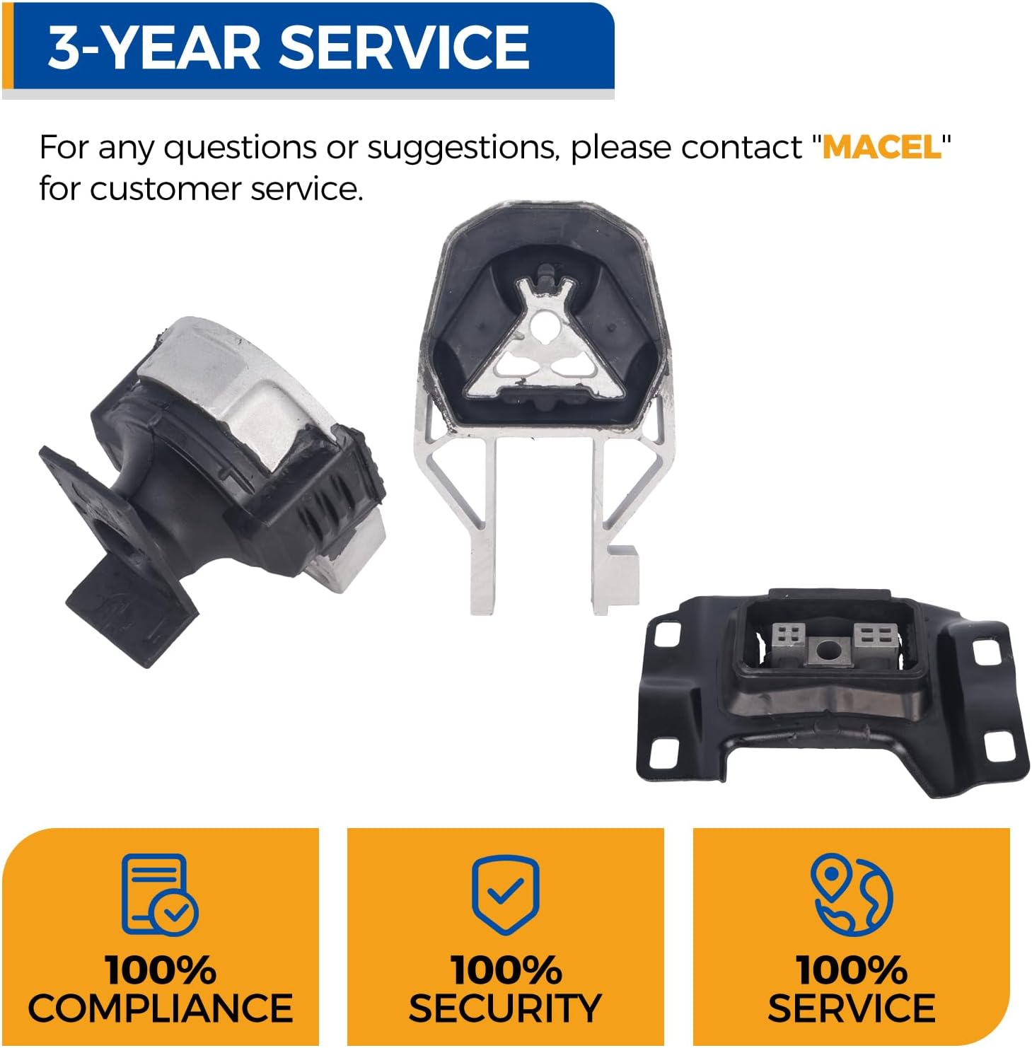 PAROD 3PCS Engine Mount 2.0L L4 Fit for Ford Focus 2012-2016 Replace#A5520 A5312 A5612