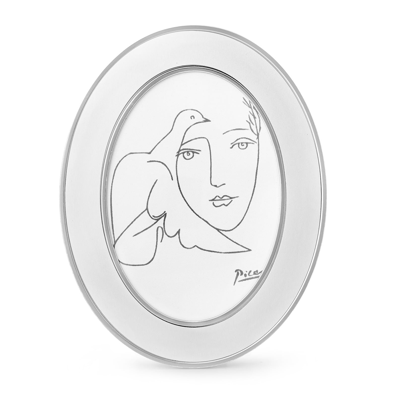 Cadre photo ovale argenté anti-reflet pour valoriser vos portraits