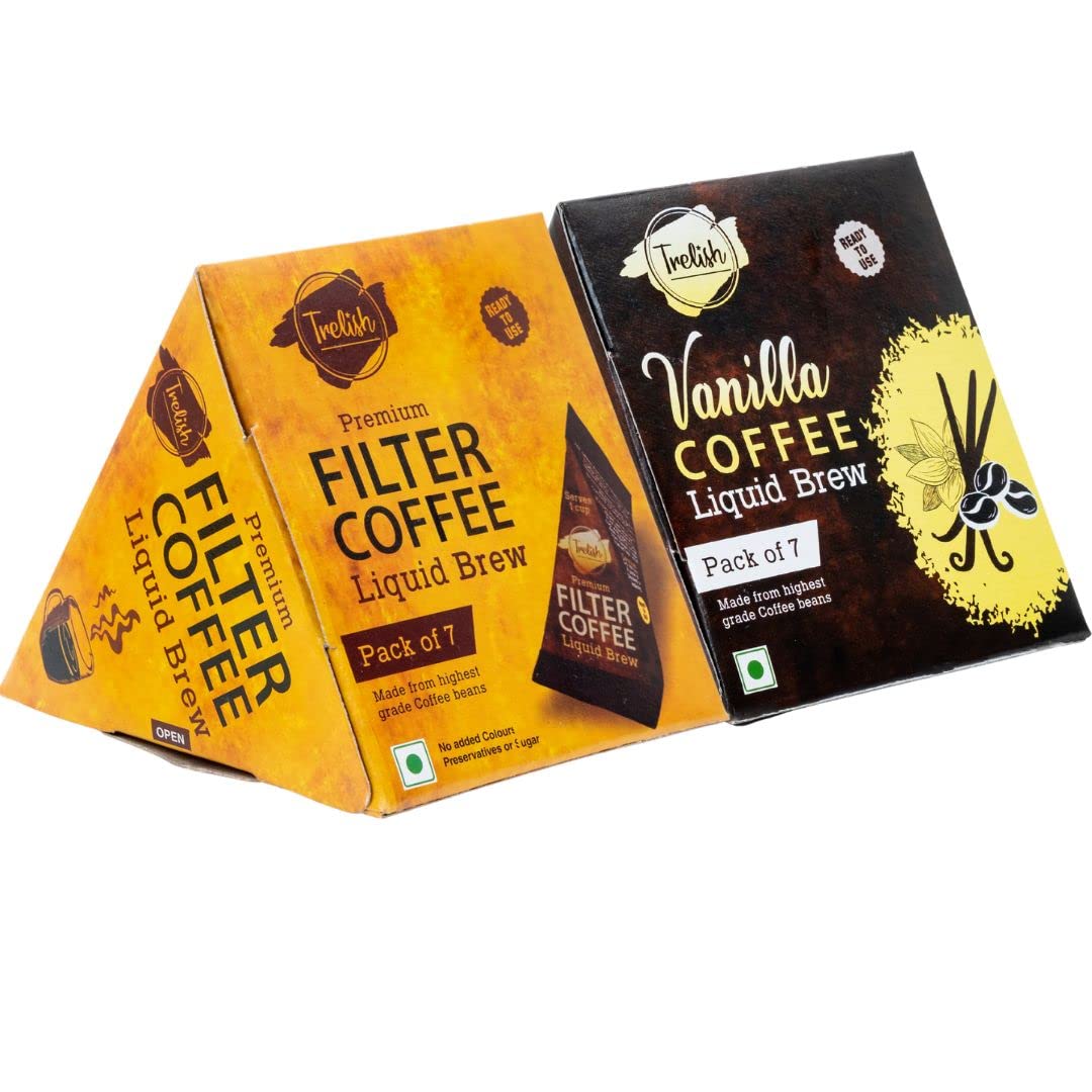 Trelish Coffee Filter Coffee And Vanilla Coffee | Instant Coffee Liquid | Makes 14 Cups | Just Add Milk/Water | Pack of 2 (B0BSTWNPRD) Amazon Price History, Amazon Price Tracker