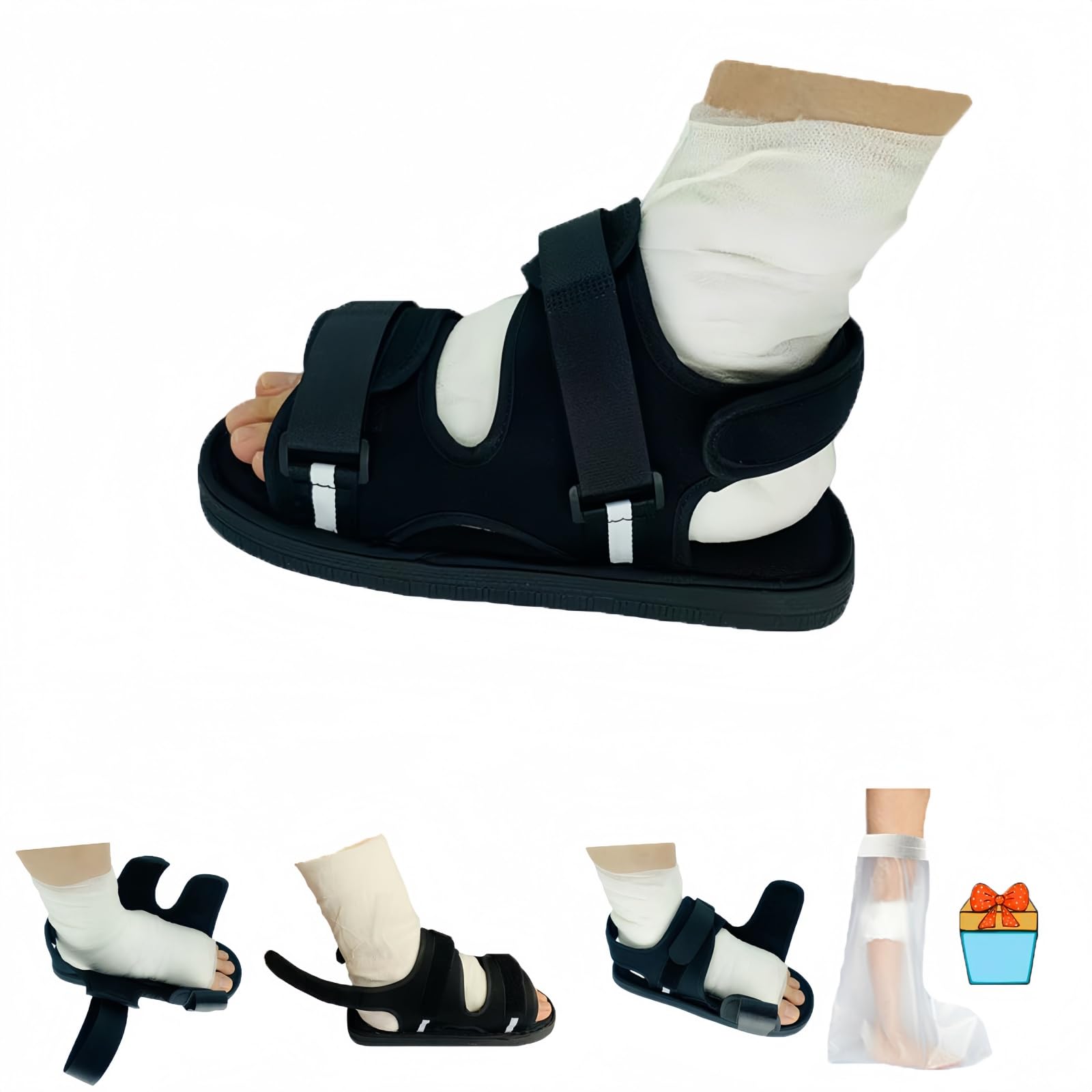 Yodilala Medical open-toe plaster shoe, postoperative recovery shoes, plaster shoe covers medical boots suitable for foot sprains, ankle fractures,