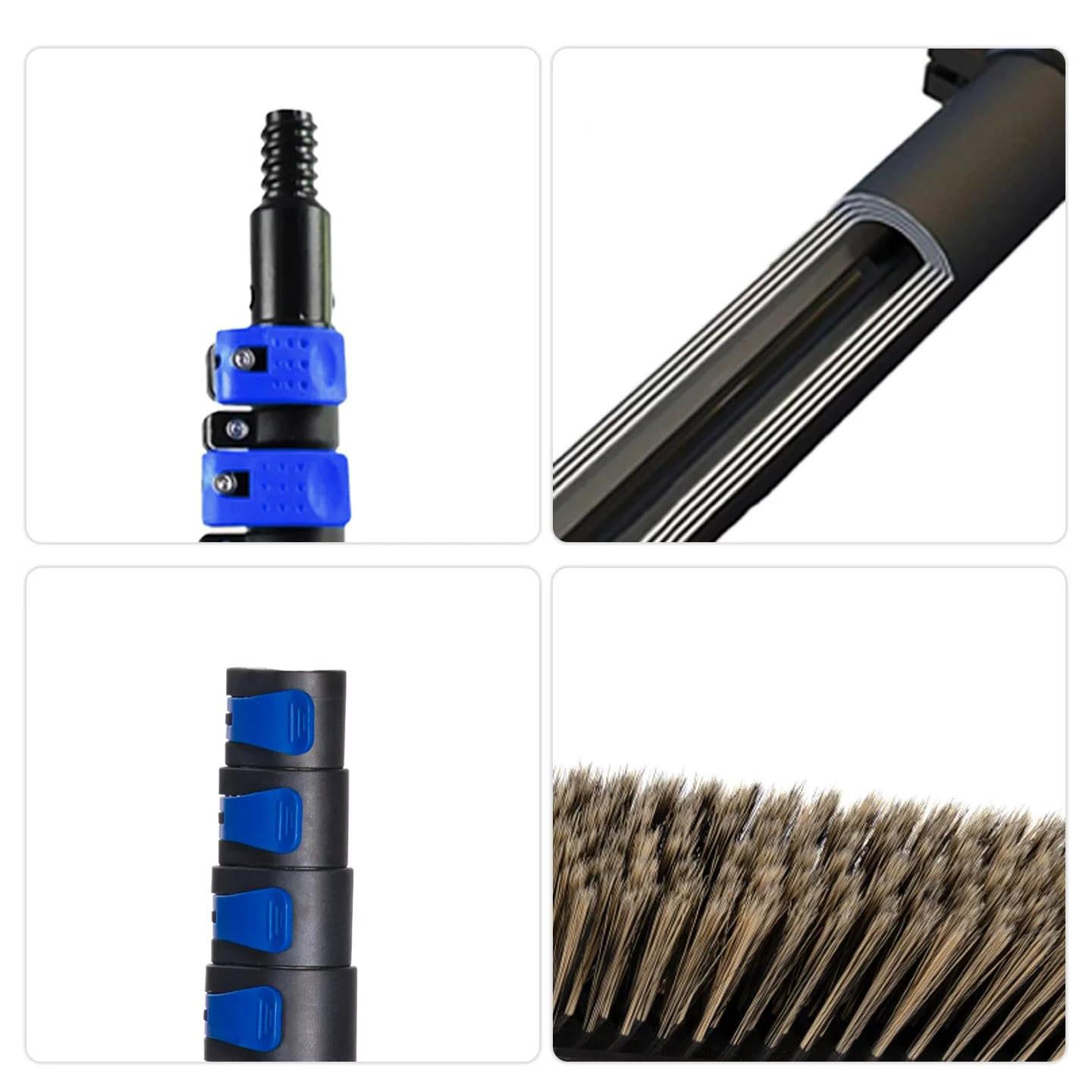 Teleskop Waschbürste Mit Wasseranschluss Für PV Anlagen 35CM Brush,12FT