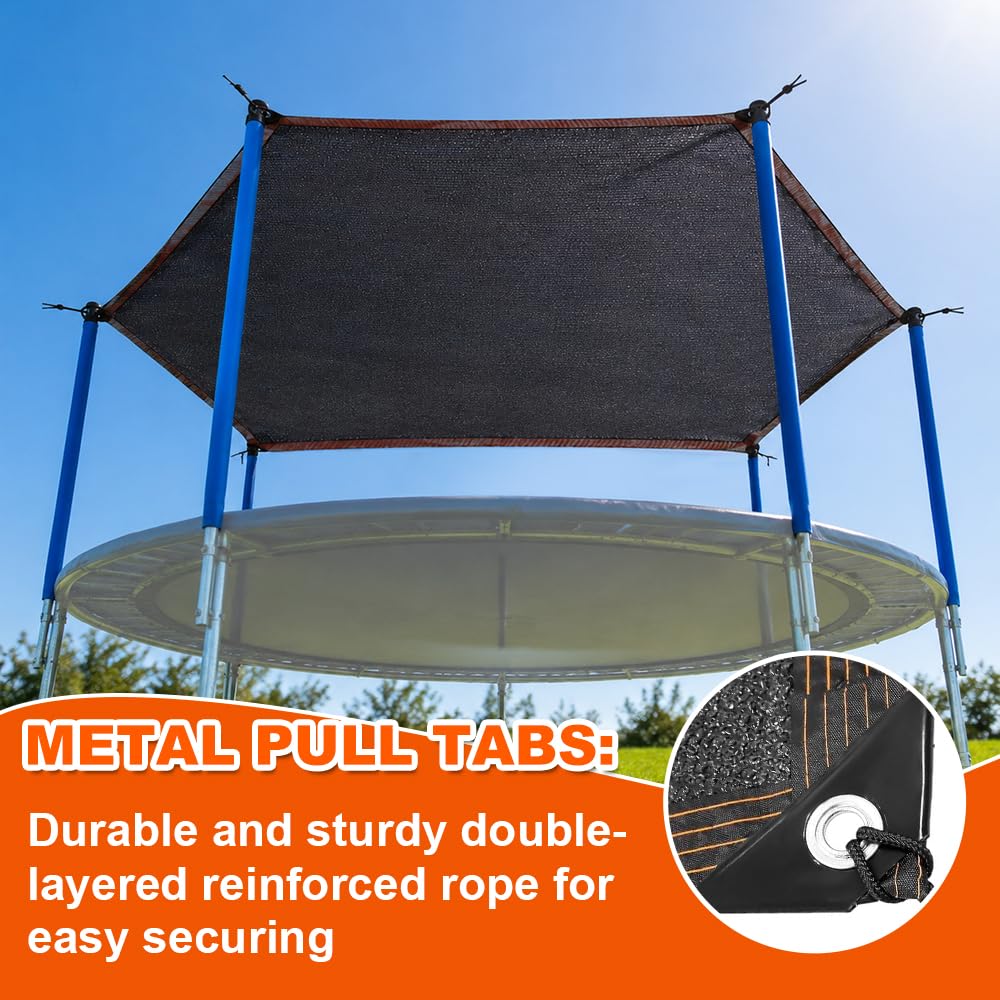 Trampolin Sonnenschutz Abdeckung, Ø 244 305 366cm Trampolin Sonnenschutz, UV-Beständige wasserdichte Trampolin Überdachung Abdeckung, Sonnenschutz Trampolin für 6/8-Stangen Zelt