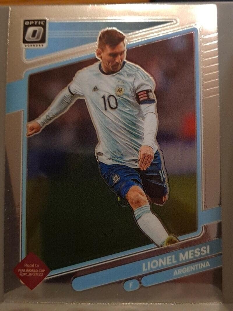 2021-22 Donruss Road to Qatar Optic Soccer #1 Lionel Messi Argentina Official Panini Futbol Trading Card (Stock Photo Shown, card is in Raw, Ungraded Condition, straight from Pack and Box)