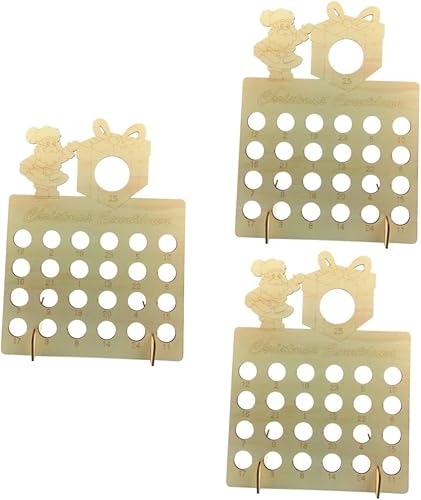 Abaodam 3 Pcs Christmas Countdown Calendar Christmas Block Calendar Holiday Advent Christmas Advent Calendar Countdown Chocolate Display Stand