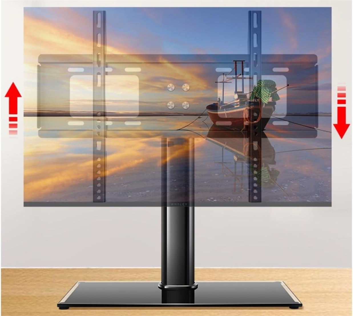 テレビブラケット 冷間圧延鋼製テレビスタンド高さ調節可能なテーブルトップテレビスタンド/ベースデスクトップおよび壁掛けテレビスタンド