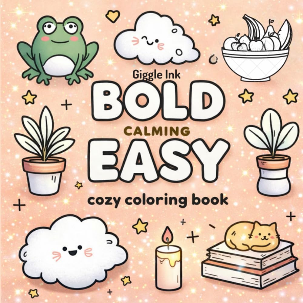 Bold & Easy Cozy Spaces: A Stress-Free Coloring Book for All Ages