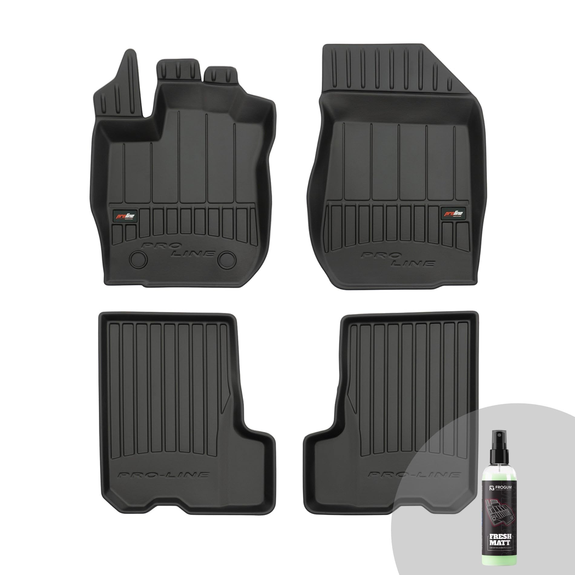 FROGUM ProLine 3D Ekskluzywne korytkowe dywaniki samochodowe gumowe premium do Dacia Sandero II 2012-2020 | Najwyższe ranty