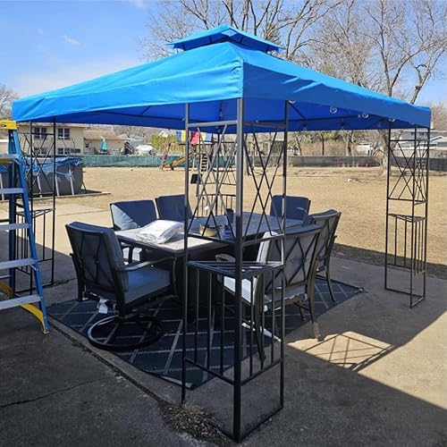 Miniatura 3 de Toldo de Repuesto para Gazebo - Techo de Repuesto para Parrilla - Gazebos en Liquidación Refugio Exterior Superior Cubierta de Toldo de Doble Nivel,