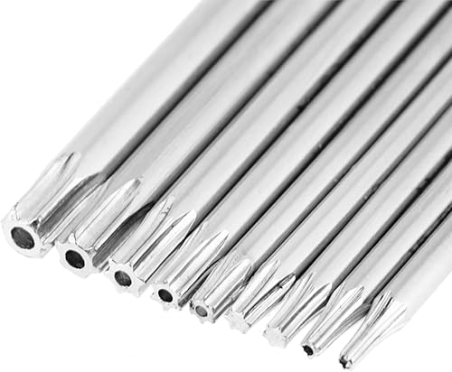 Miniatura 5 de Juego de 9 llaves hexagonales Torx, brazo largo a prueba de manipulaciones, herramienta de reparación de par con clip organizador en forma de L para